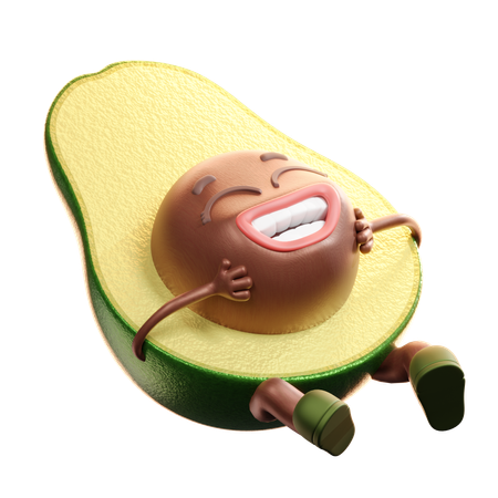 Aguacate riendo  3D Illustration