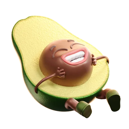 Aguacate riendo  3D Illustration