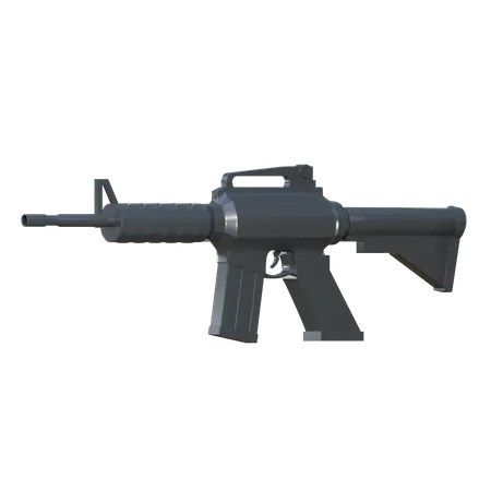Rifle De Assalto Icone 3 D Ilustracao De Equipamento Militar 3D Icon