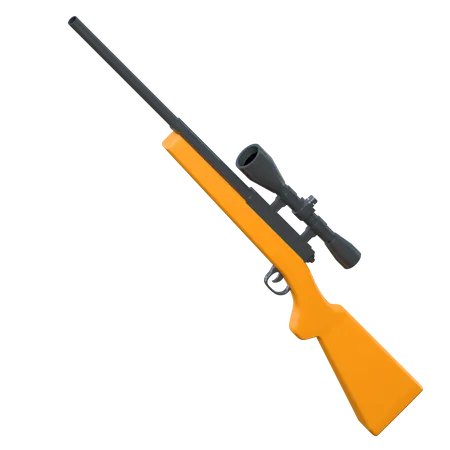 Rifle Sniper 3 D Icone Ilustracao De Equipamento Militar 3D Icon