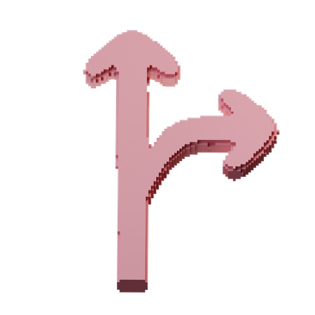 Right And Up  3D Icon