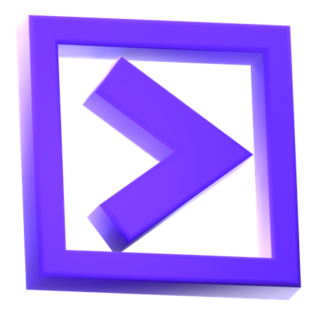 右矢印  3D Icon