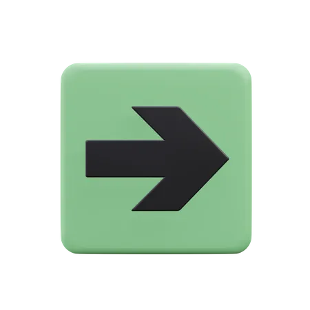 Right Arrow Icon 3 D With Button 3D Icon