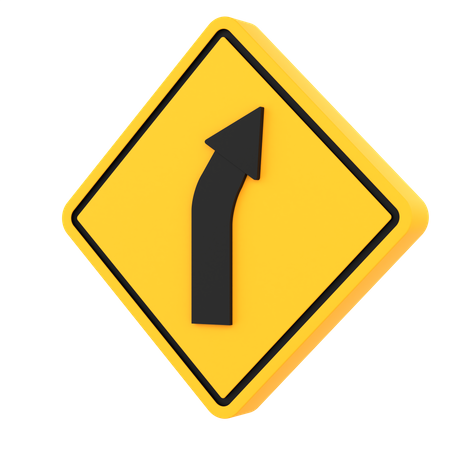 Right Curve Ahead  3D Icon