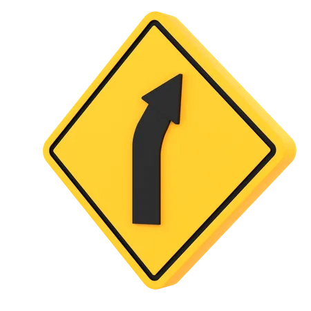 Right Curve Ahead  3D Icon