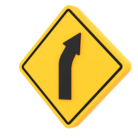 Right Curve Ahead 3 D Illustration 3D Icon