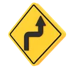 Right Double Bend Sign