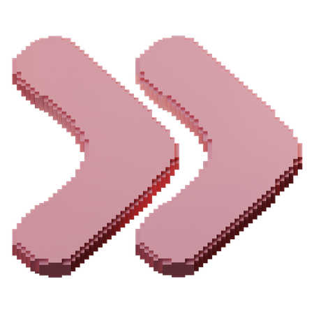 Right Double Chevron  3D Icon