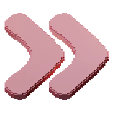 Right Double Chevron  3D Icon
