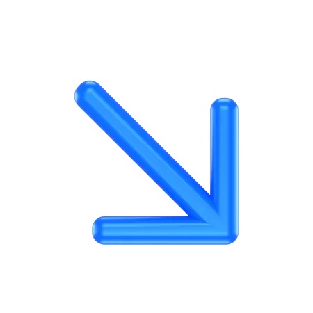 Right Down Arrow  3D Icon