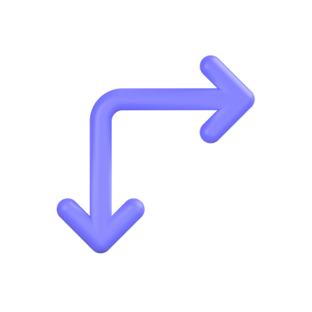 Right-down-arrow 3D Illustration