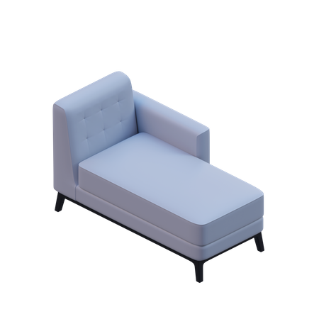 Right Facing Chaise  3D Icon