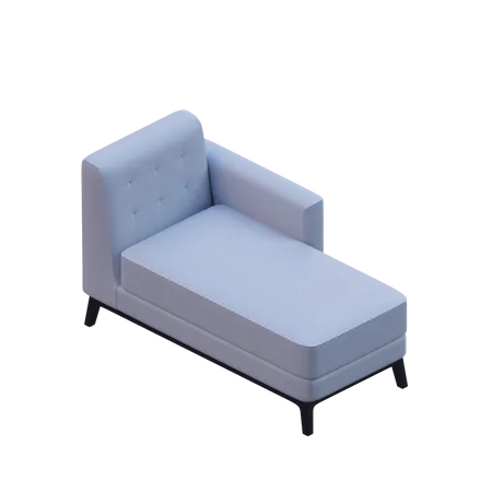 3 D Design Element Of Daybed Sofa With Arm 3D Icon