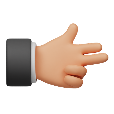 Right Gun Finger Hand Gesture  3D Icon