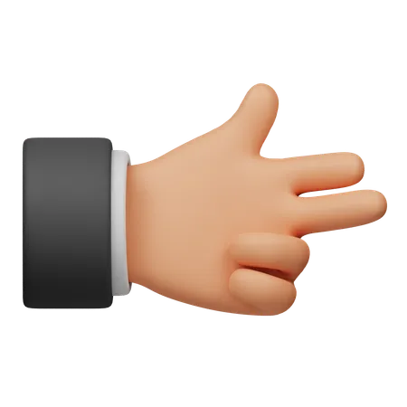 Right Gun Finger Hand Gesture  3D Icon