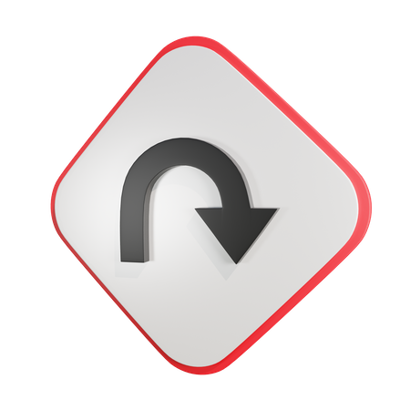 Right Hairpin Curve  3D Icon