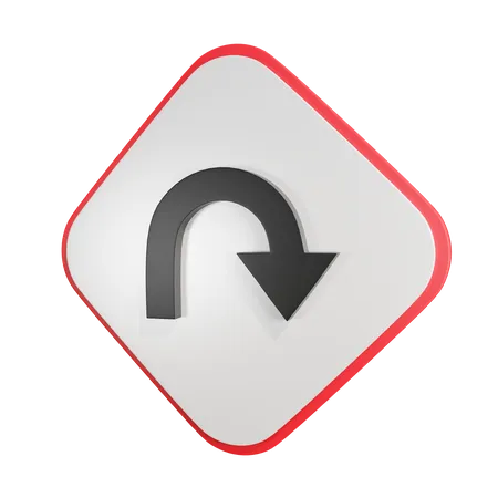 Right Hairpin Curve  3D Icon