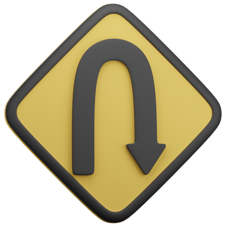 Right Hairpin Curve  3D Icon