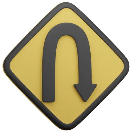 Right Hairpin Curve  3D Icon
