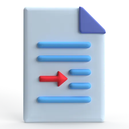 Right indent  3D Icon
