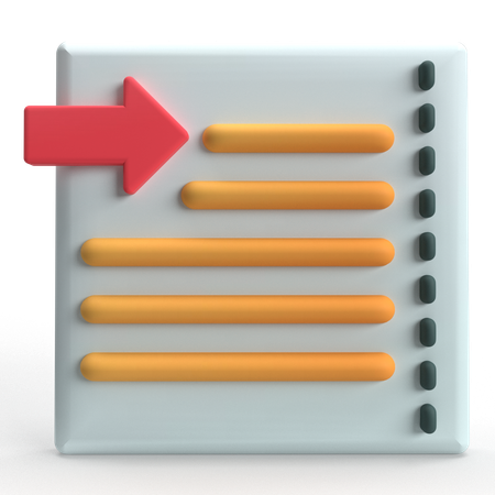 Right indent  3D Icon
