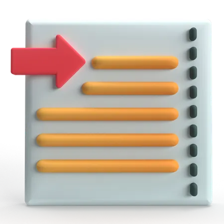 Right indent  3D Icon