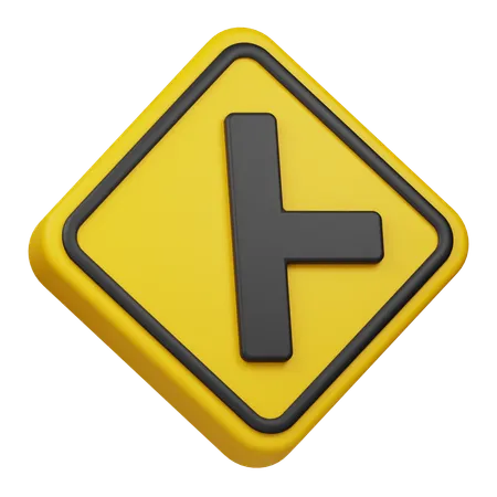 Right Intersection  3D Icon