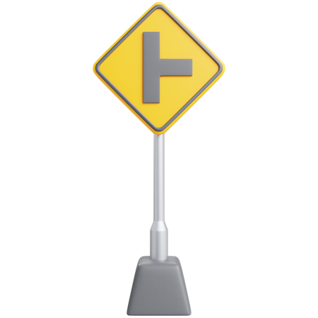 Right Intersection Sign  3D Icon