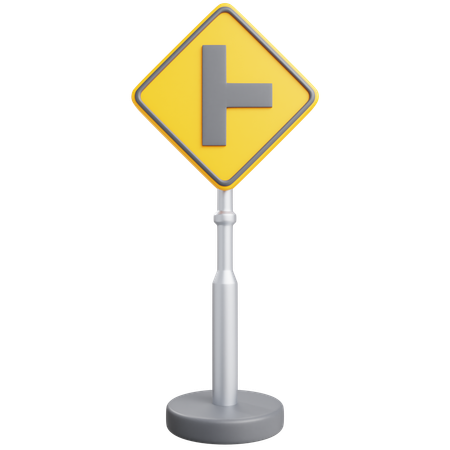 Right Intersection Sign  3D Icon