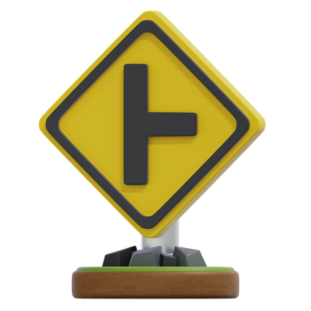 RIGHT ROAD INTERACTION SIGN  3D Icon