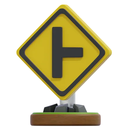 RIGHT ROAD INTERACTION SIGN  3D Icon