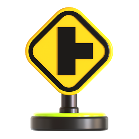 Right Road Traffic Sign  3D Icon