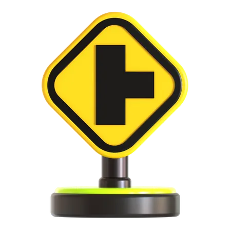 Right Road Traffic Sign  3D Icon