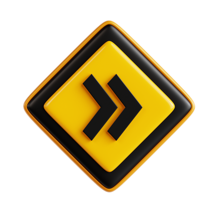 Right Traffic Sign  3D Icon