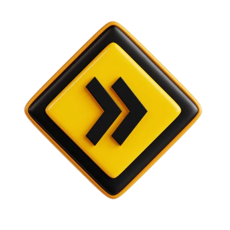 Right Traffic Sign  3D Icon