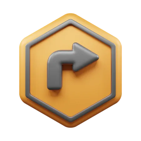 Right Turn  3D Icon