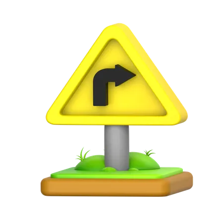 Right Turn  3D Icon