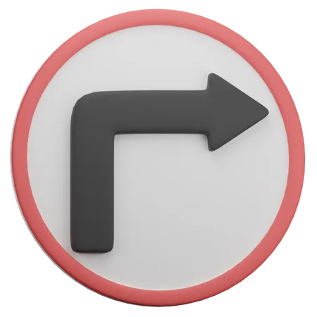 Right Turn  3D Icon