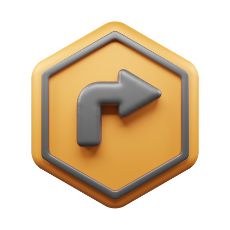 Right Turn  3D Icon