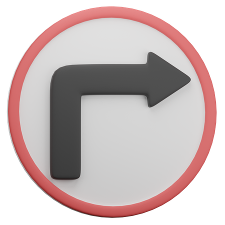 Right Turn  3D Icon