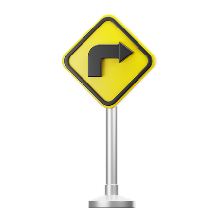 Right turn ahead  3D Icon