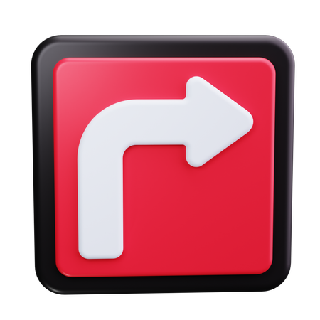 Right Turn Only Sign  3D Icon