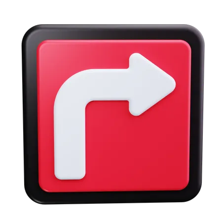 Right Turn Only Sign  3D Icon