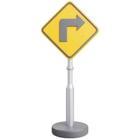 Right Turn Sign  3D Icon