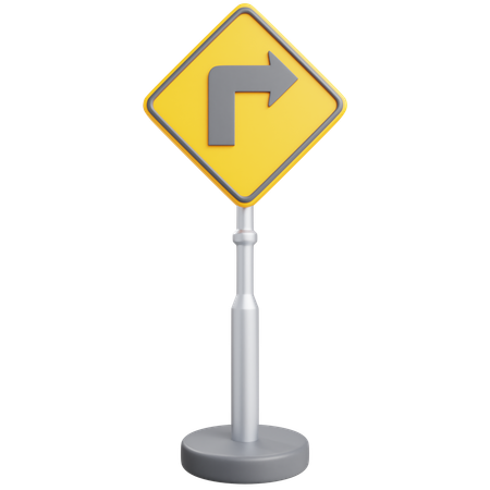 Right Turn Sign  3D Icon