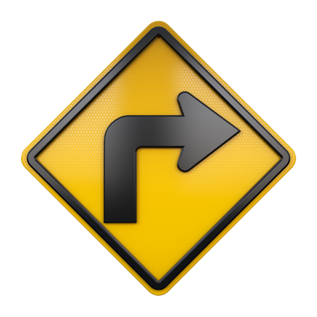 Right Turn Sign  3D Icon