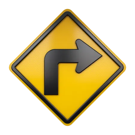 Right Turn Sign  3D Icon