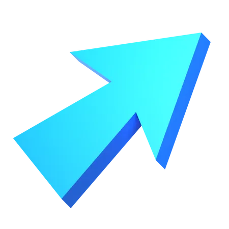 Right Up Arrow  3D Icon