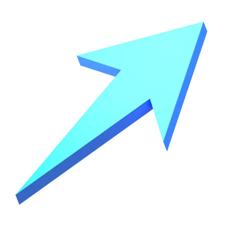 Right Up Arrow  3D Icon