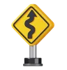 Right Winding Road Direction Sign